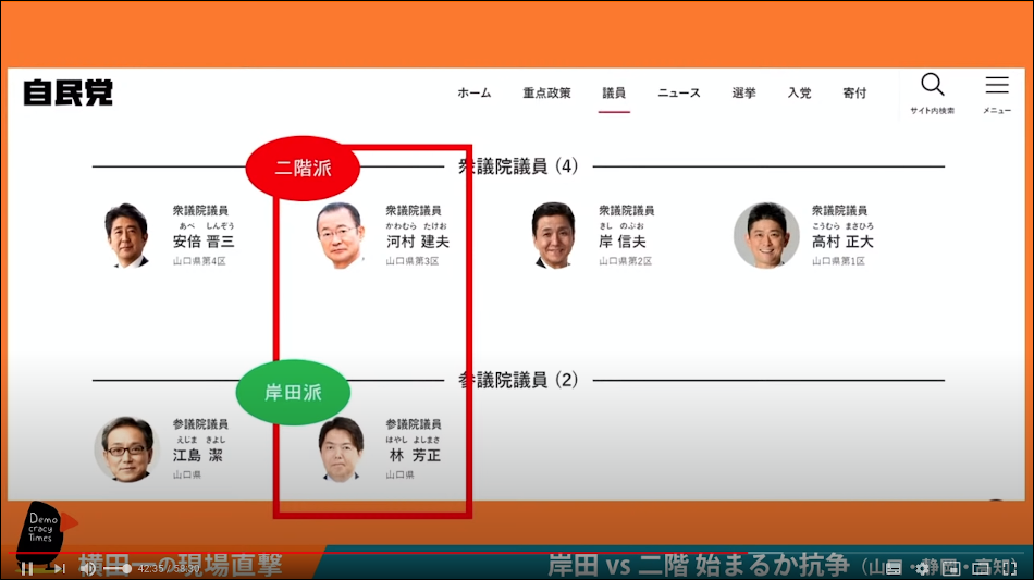山口県3区と4区の総選挙対立候補