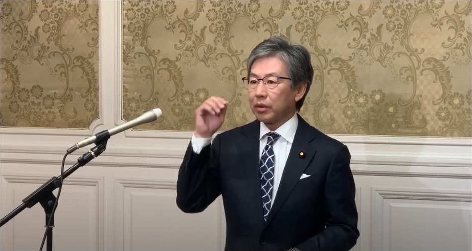 自民党の森山裕国対委員長との会談後、11月中の集中審議で合意したと語る立憲民主党の安住淳国対委員長